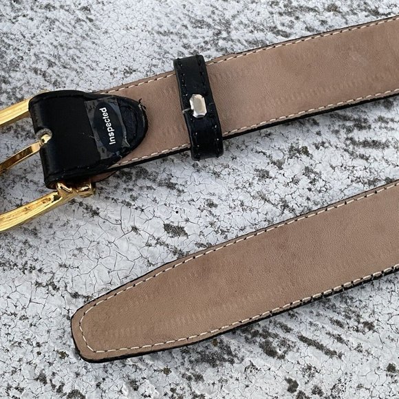 Women Belt Genuine Natural Leather Black Waistband Gold Pin Buckle Size 40 Inche - Picture 6 of 8
